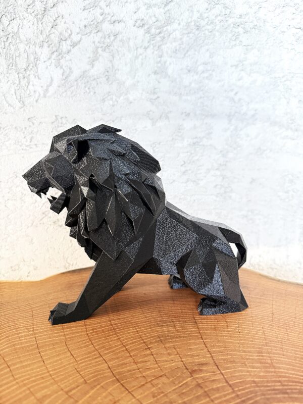Duży Lew Low Poly, figurka, dekoracja, ozdoba w nowoczesnym stylu - obrazek 3