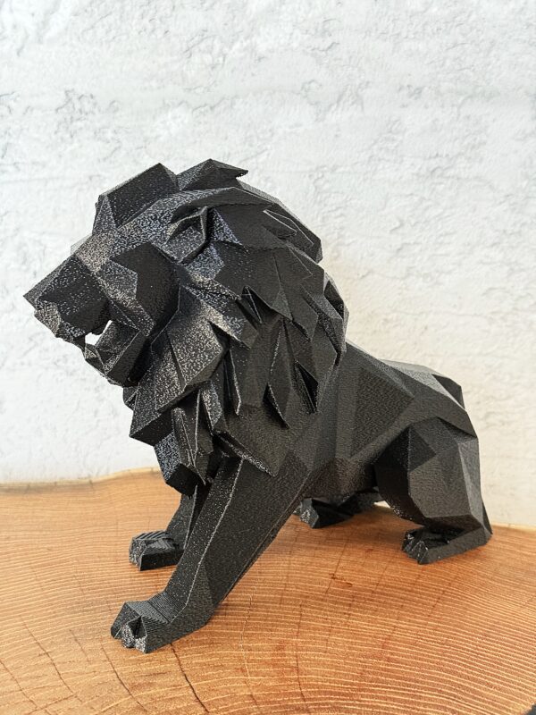 Duży Lew Low Poly, figurka, dekoracja, ozdoba w nowoczesnym stylu - obrazek 6