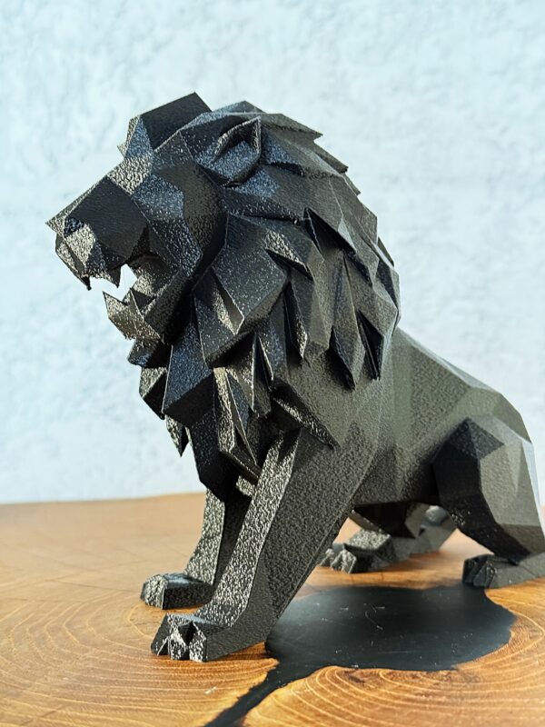 Duży Lew Low Poly, figurka, dekoracja, ozdoba w nowoczesnym stylu - obrazek 9