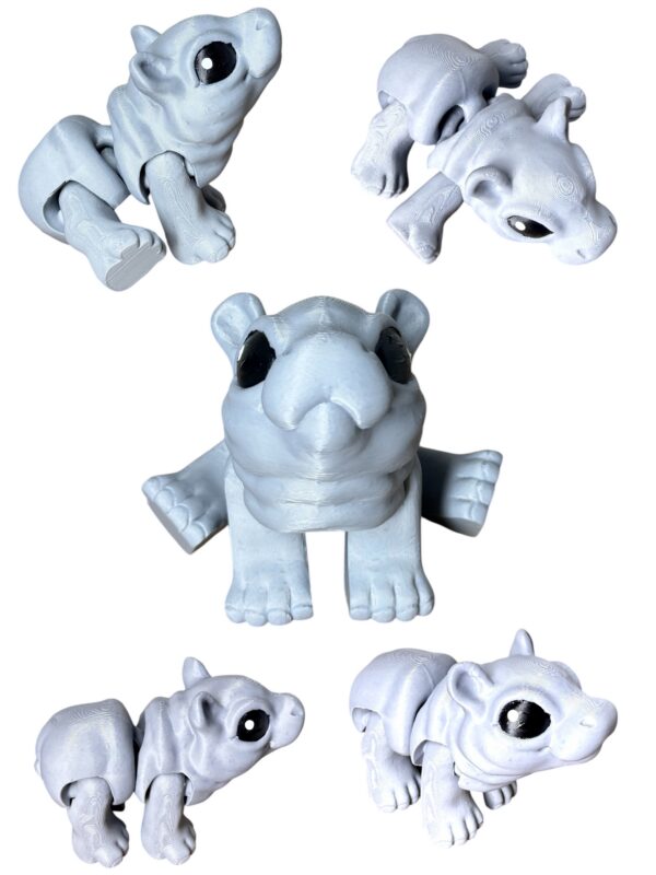 Hipopotam 3D – unikalna ruchoma figurka, prezent, ręcznie malowane - obrazek 11