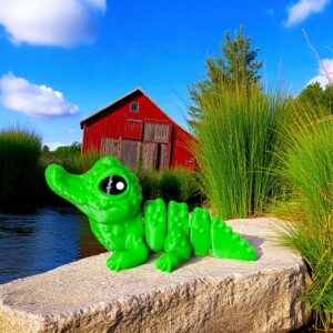 Krokodyl 3D – unikalna ruchoma figurka, prezent, ręczne malowanie