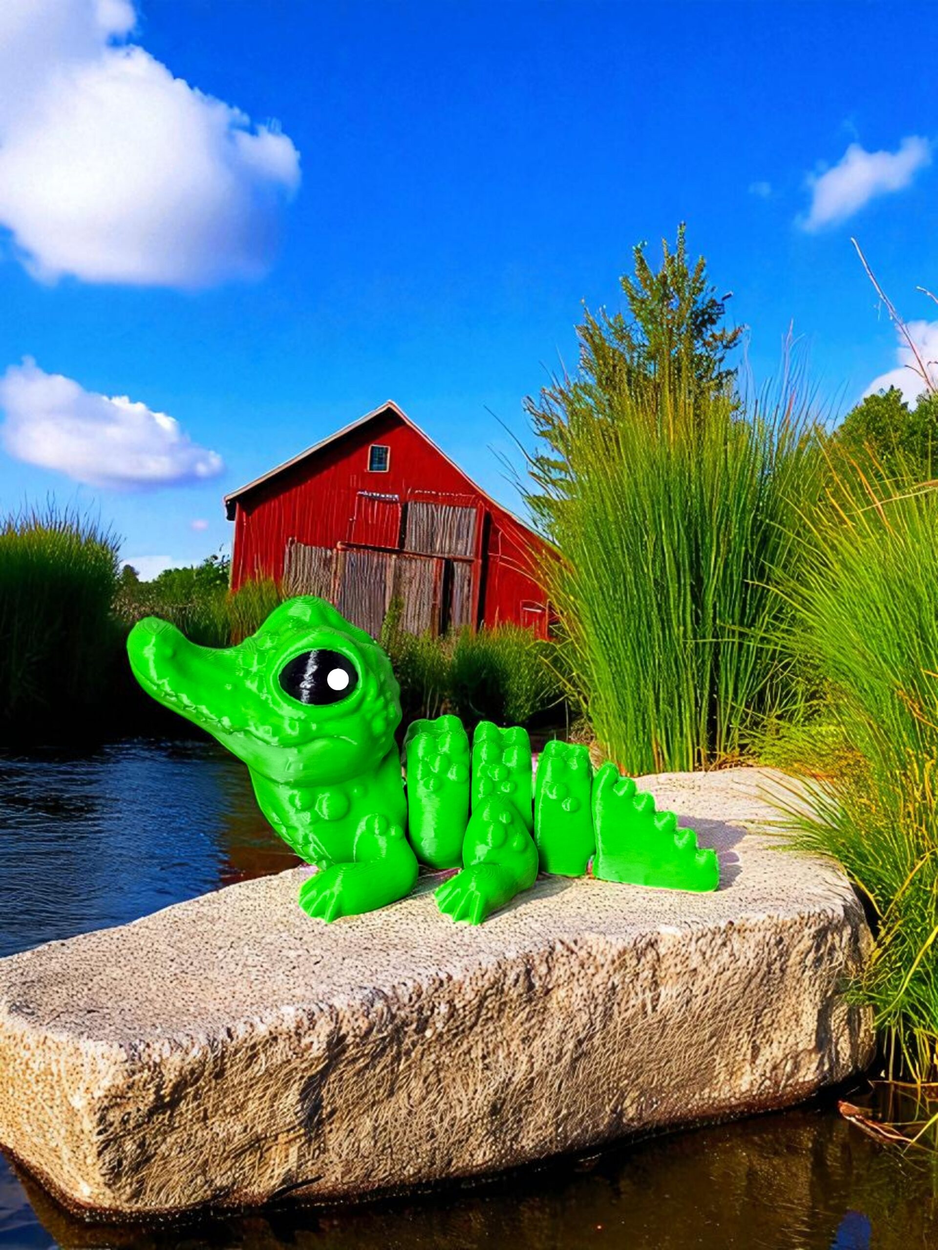 Krokodyl 3D – unikalna ruchoma figurka, prezent, ręczne malowanie