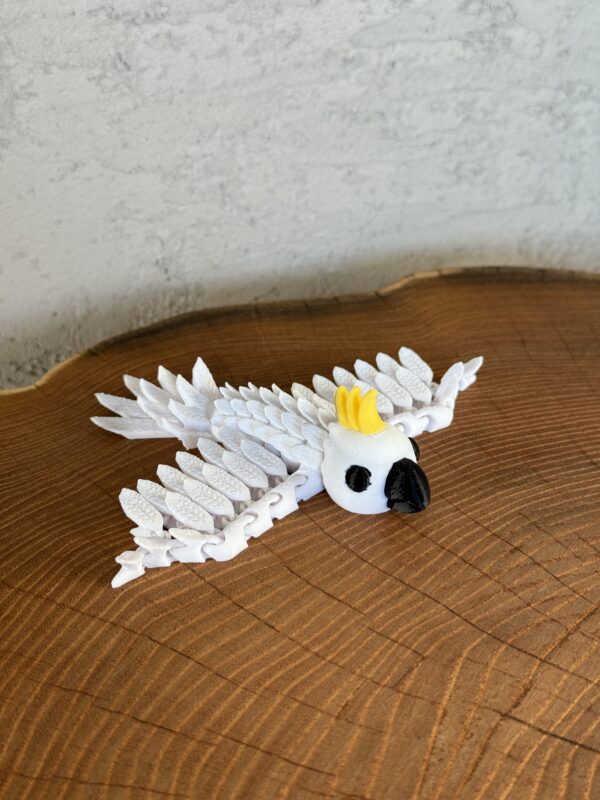 Papuga Kakadu 3D pełen ruchu, wspaniały kolorowy ptak 3D, prezent, figurka, gadżet - obrazek 10