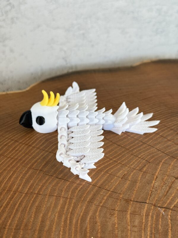 Papuga Kakadu 3D pełen ruchu, wspaniały kolorowy ptak 3D, prezent, figurka, gadżet - obrazek 11