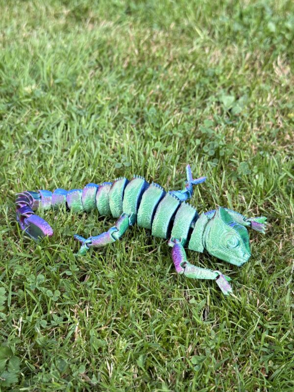 Kameleon przegubowa, ruchoma figurka, prezent, gadżet - obrazek 7