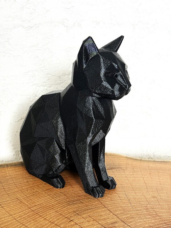Duży Kot Low Poly, figurka, dekoracja, ozdoba w nowoczesnym stylu, prezent - obrazek 3