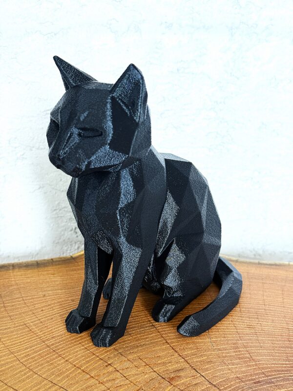 Duży Kot Low Poly, figurka, dekoracja, ozdoba w nowoczesnym stylu, prezent