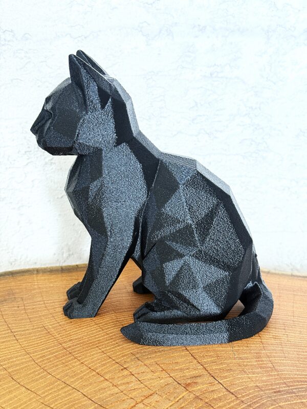 Duży Kot Low Poly, figurka, dekoracja, ozdoba w nowoczesnym stylu, prezent - obrazek 5