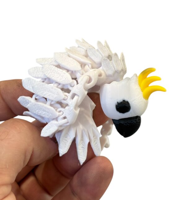 Papuga Kakadu 3D pełen ruchu, wspaniały kolorowy ptak 3D, prezent, figurka, gadżet - obrazek 7