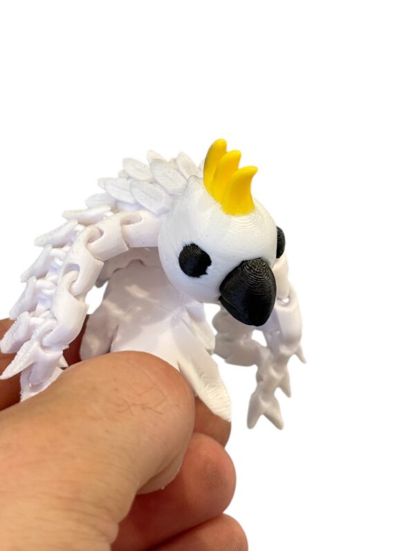 Papuga Kakadu 3D pełen ruchu, wspaniały kolorowy ptak 3D, prezent, figurka, gadżet - obrazek 9