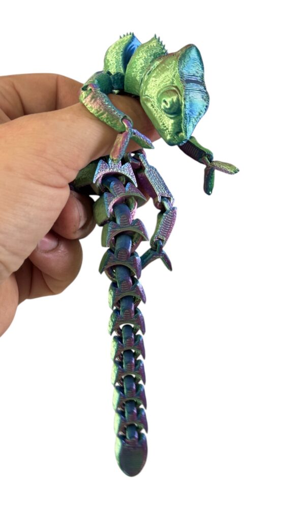 Kameleon przegubowa, ruchoma figurka, prezent, gadżet - obrazek 8
