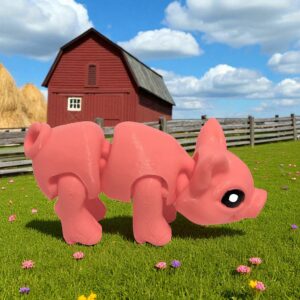 Świnka 3D – unikalna ruchoma figurka, prezent, ręczne malowanie