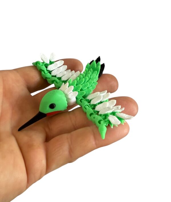 Koliber 3D pełen ruchu, wspaniały kolorowy ptak 3D, prezent, figurka, gadżet