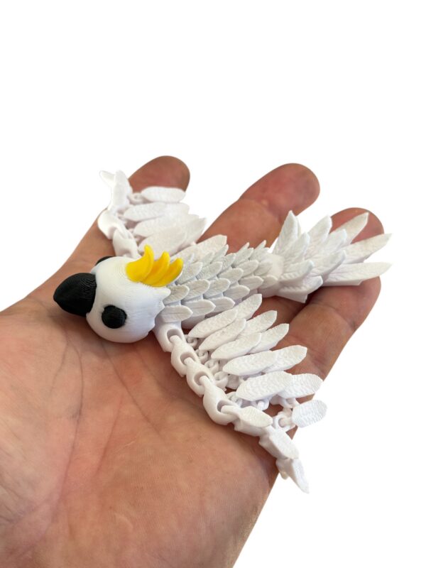 Papuga Kakadu 3D pełen ruchu, wspaniały kolorowy ptak 3D, prezent, figurka, gadżet - obrazek 15