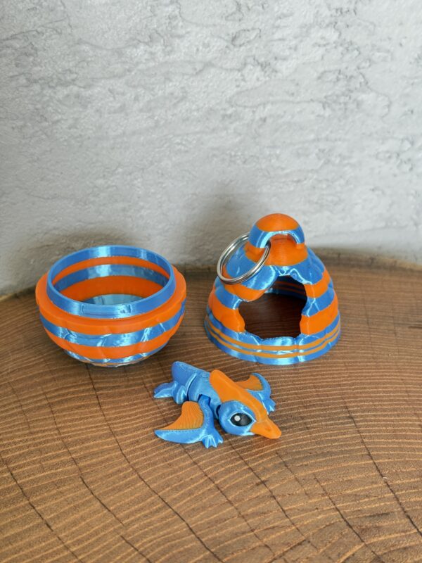 Mini Dinozaur pterodaktyl w Jajku – przegubowy, ruchoma figurka, zabawka - obrazek 4