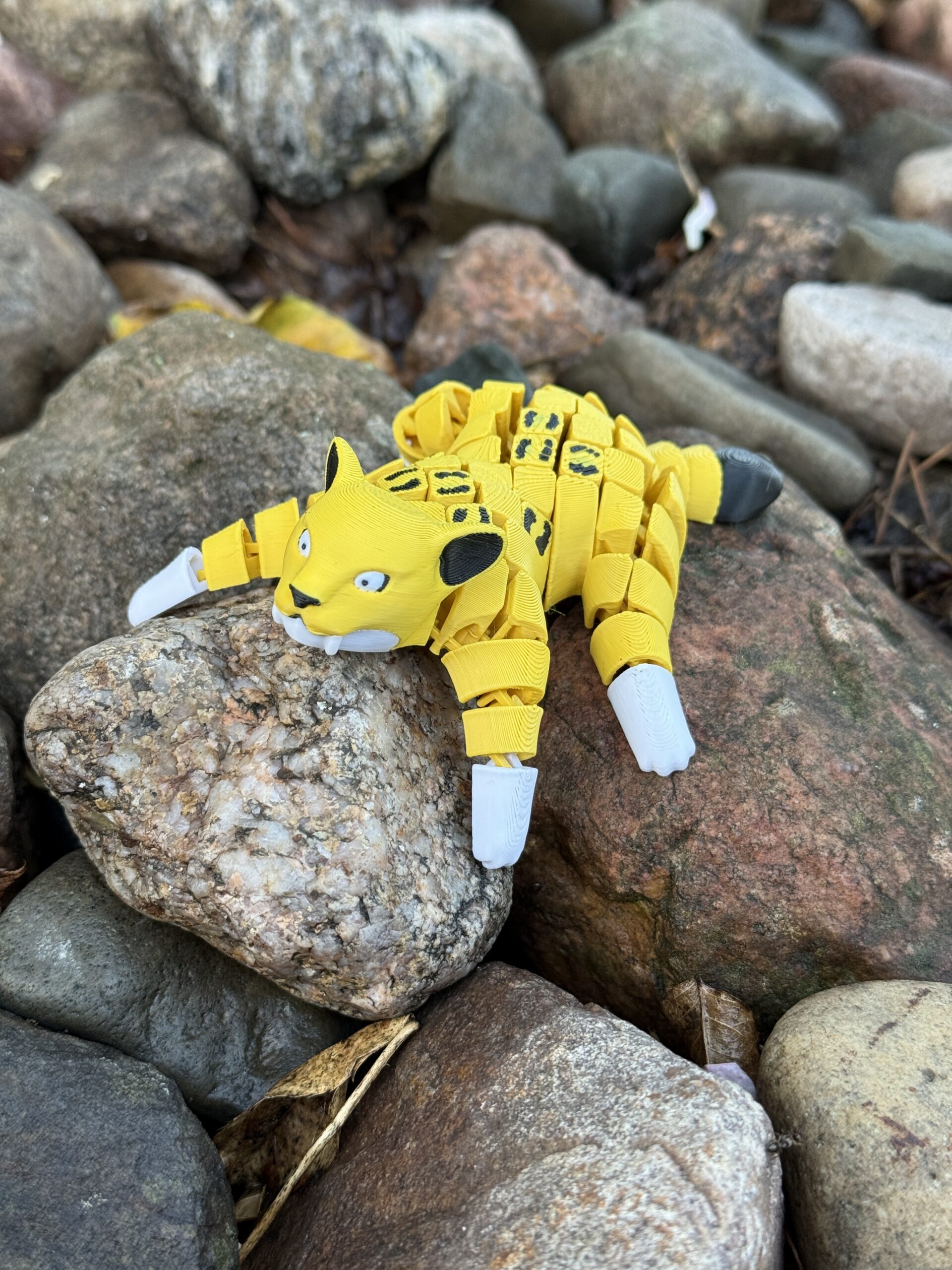 Tygrys Szablozębny 3D, segmentowo-przegubowy, ruchoma figurka, prezent, zabawka - obrazek 7