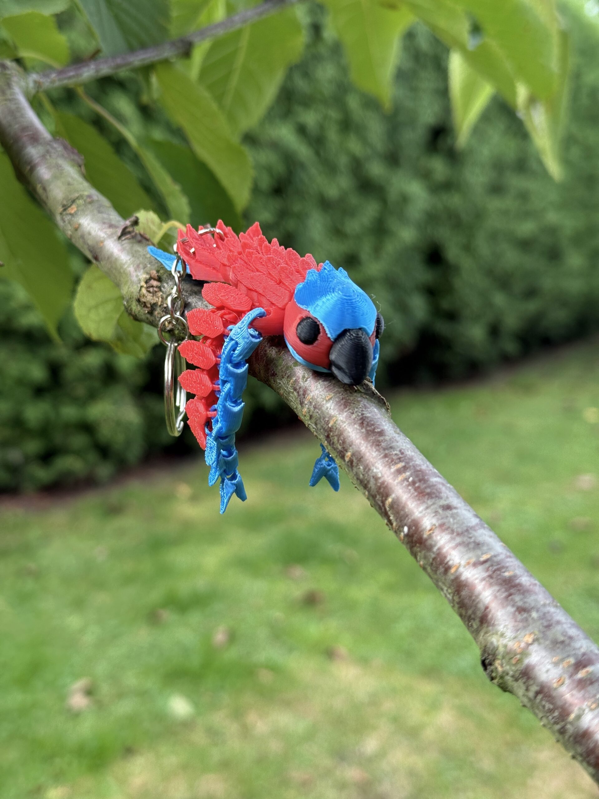 Papuga Ara 3D – przegubowy brelok, ruchoma figurka, zabawka - obrazek 2