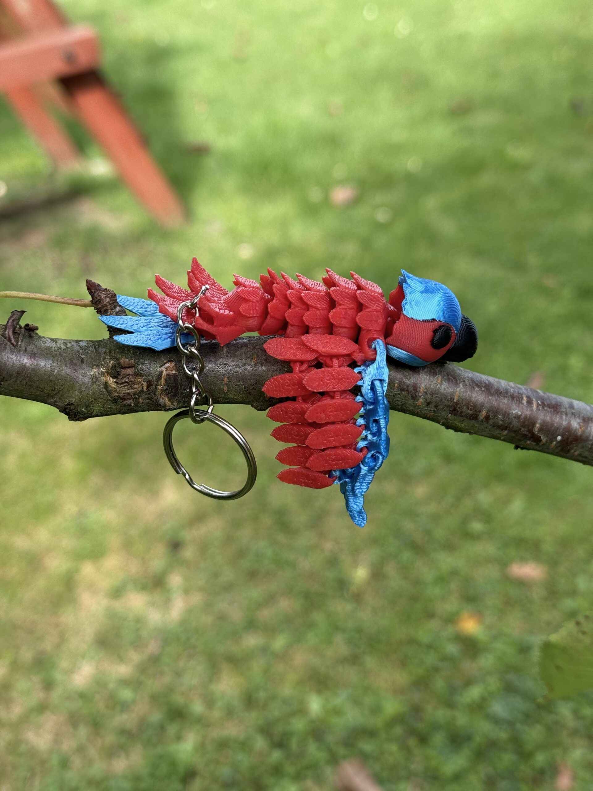 Papuga Ara 3D – przegubowy brelok, ruchoma figurka, zabawka - obrazek 4