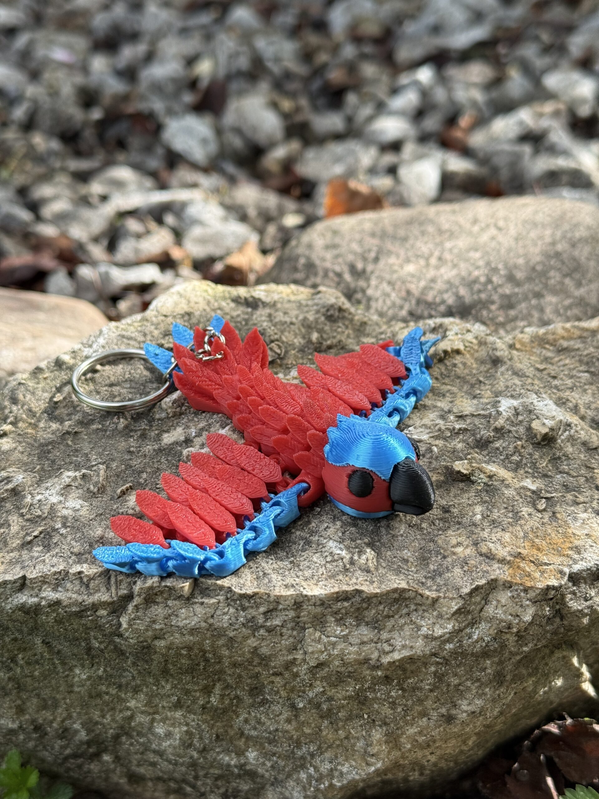 Papuga Ara 3D – przegubowy brelok, ruchoma figurka, zabawka - obrazek 7