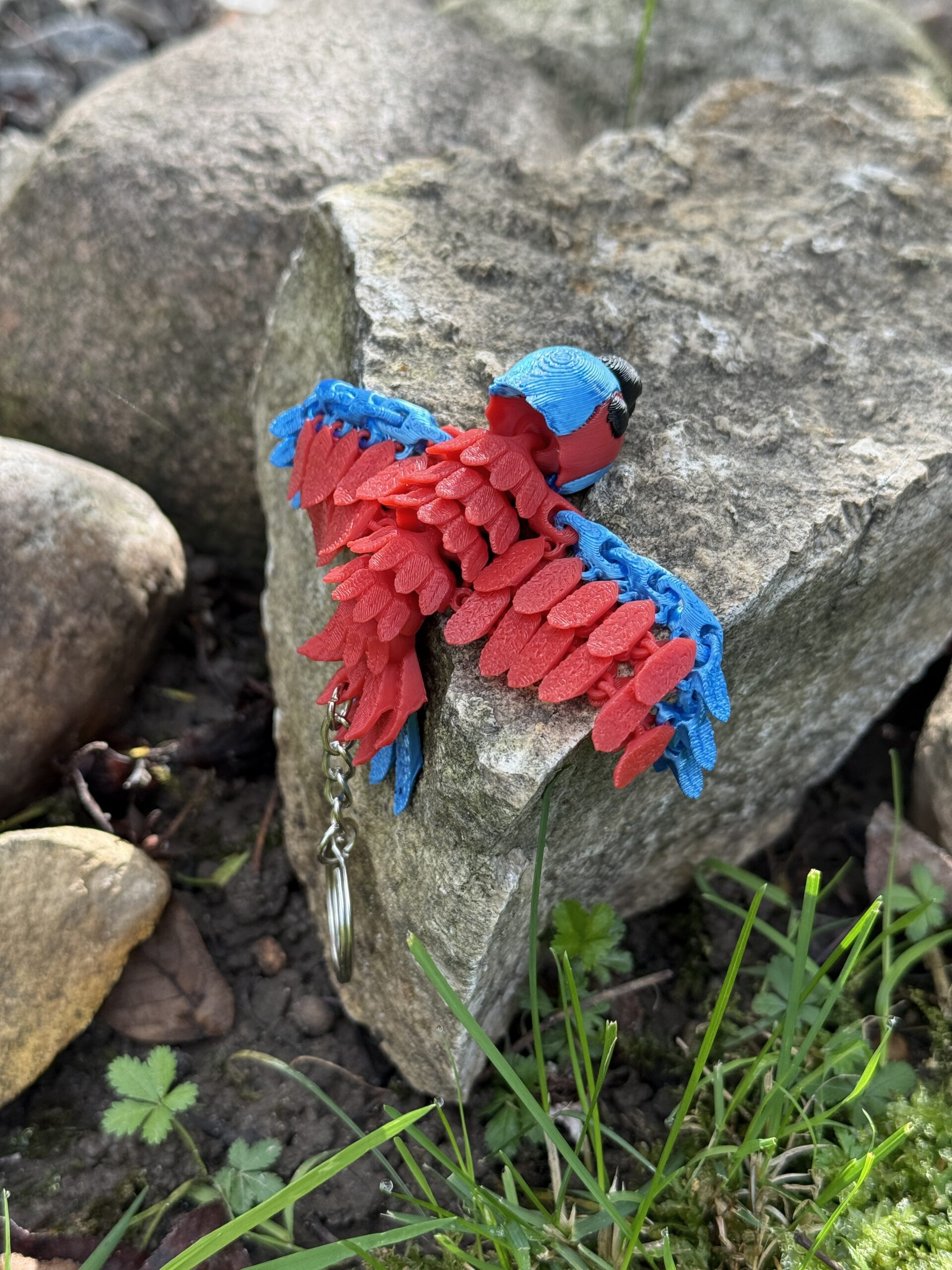 Papuga Ara 3D – przegubowy brelok, ruchoma figurka, zabawka - obrazek 8