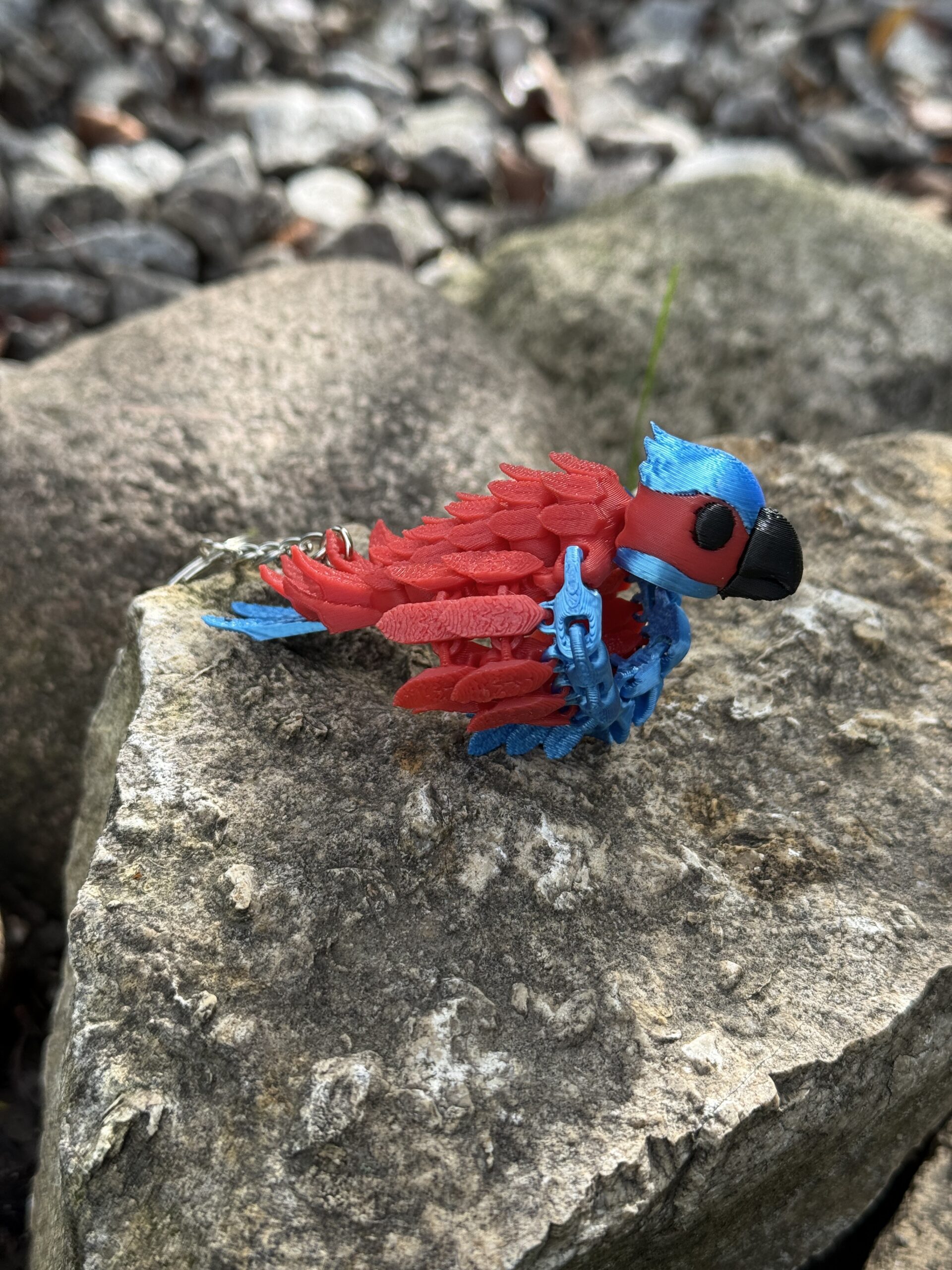 Papuga Ara 3D – przegubowy brelok, ruchoma figurka, zabawka - obrazek 9