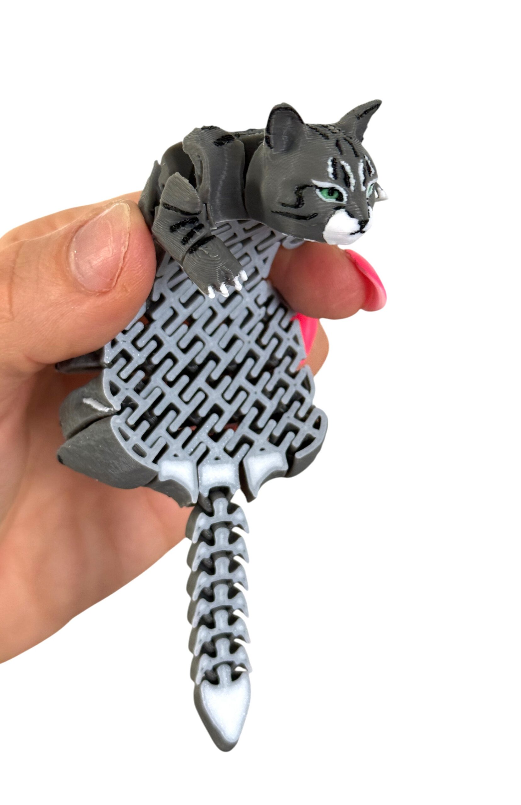 Kot segmentowy 3D ruchoma figurka, druk 3D, gadżet dekoracyjny, prezent - obrazek 2