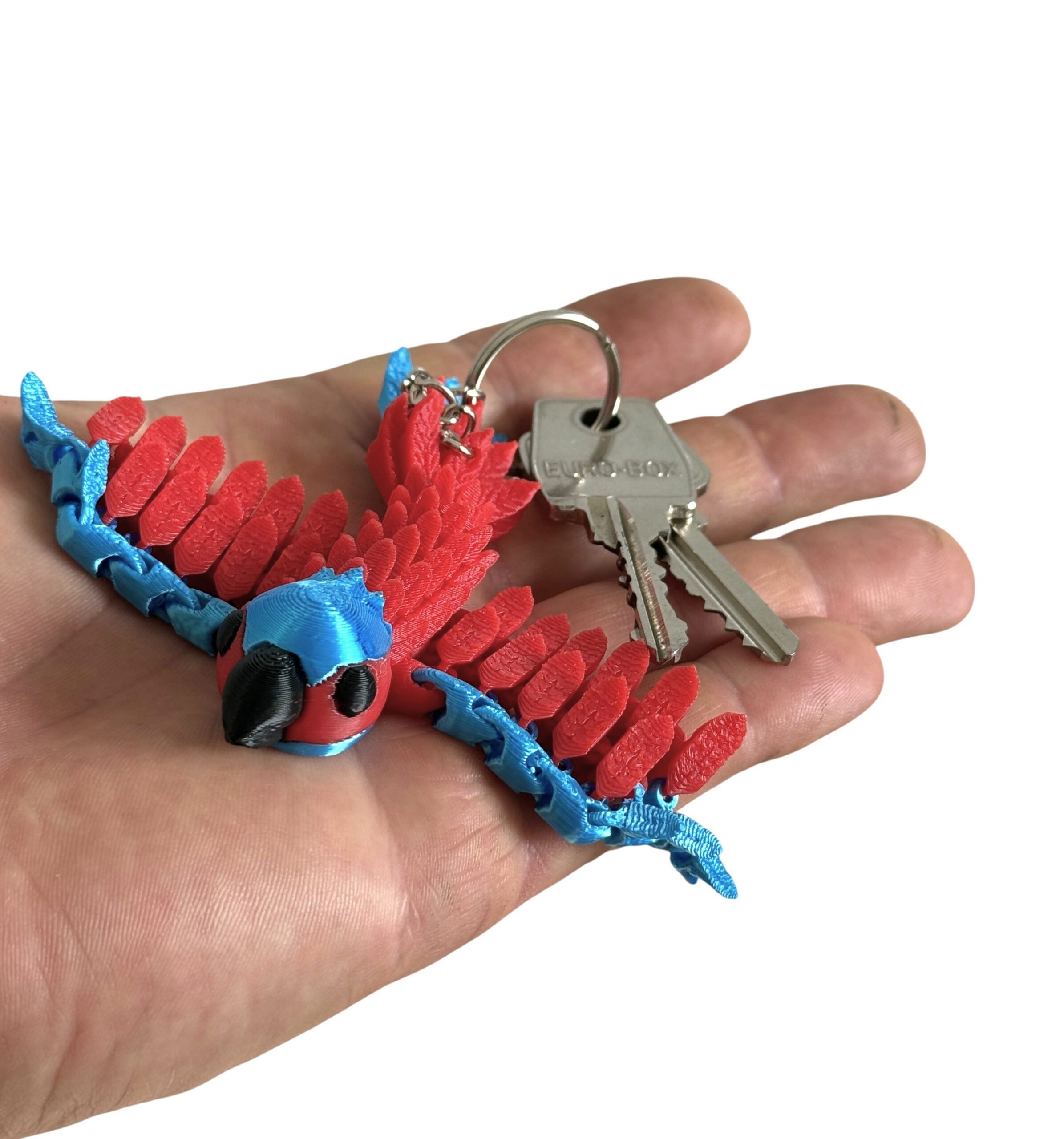 Papuga Ara 3D – przegubowy brelok, ruchoma figurka, zabawka - obrazek 16