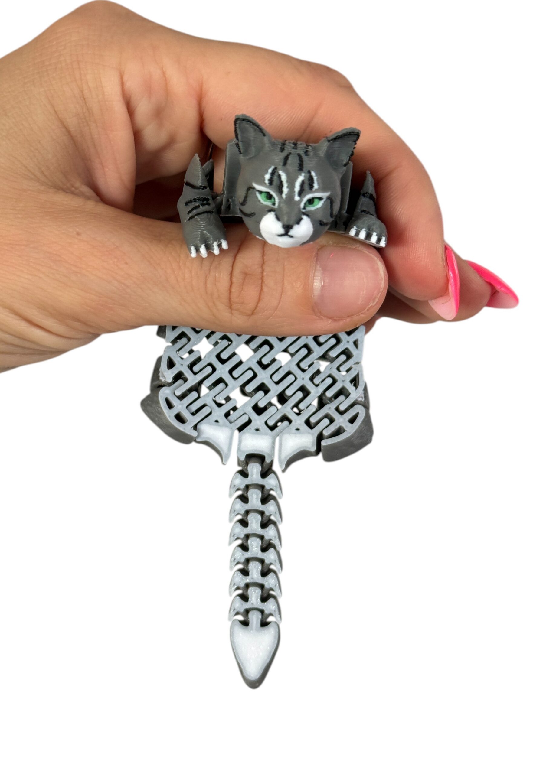 Kot segmentowy 3D ruchoma figurka, druk 3D, gadżet dekoracyjny, prezent - obrazek 3