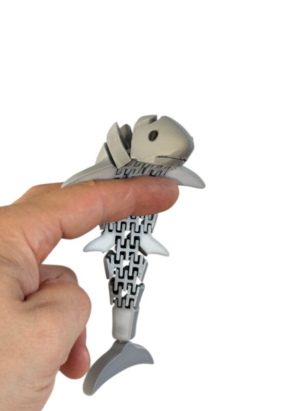 Rekin segmentowy 3D – ruchoma figurka, gadżet dekoracyjny, zabawka - obrazek 2