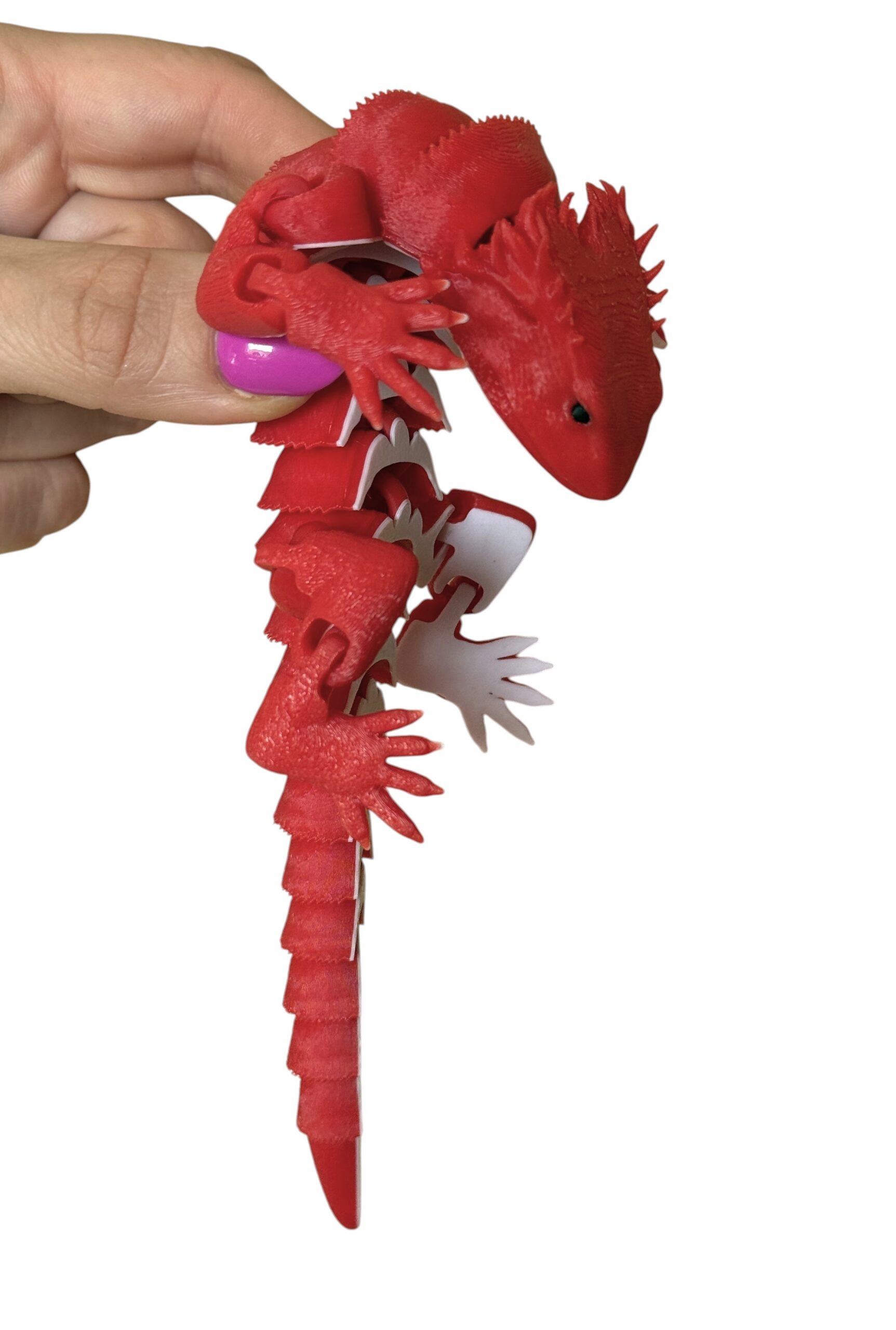 Agama Czerwona - figurka przegubowa, zabawka antystresowa, prezent - obrazek 2