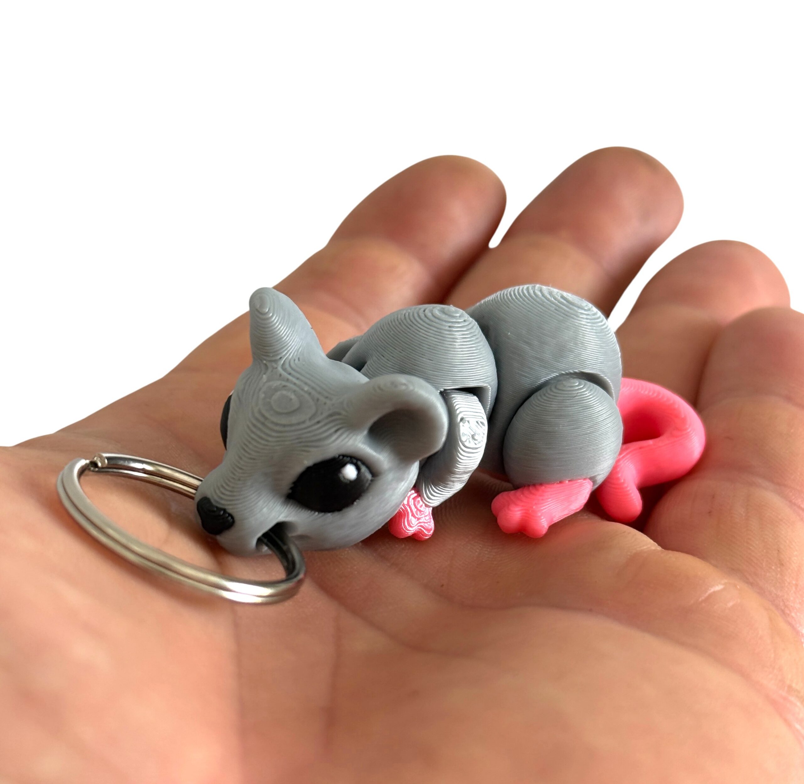 Myszka, mysz 3D przegubowa, brelok – mała kieszonkowa figurka, zabawka - obrazek 2