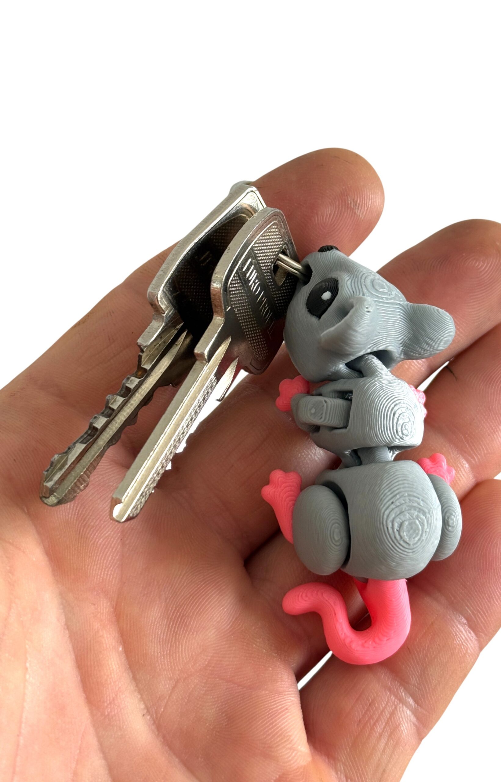 Myszka, mysz 3D przegubowa, brelok – mała kieszonkowa figurka, zabawka - obrazek 3