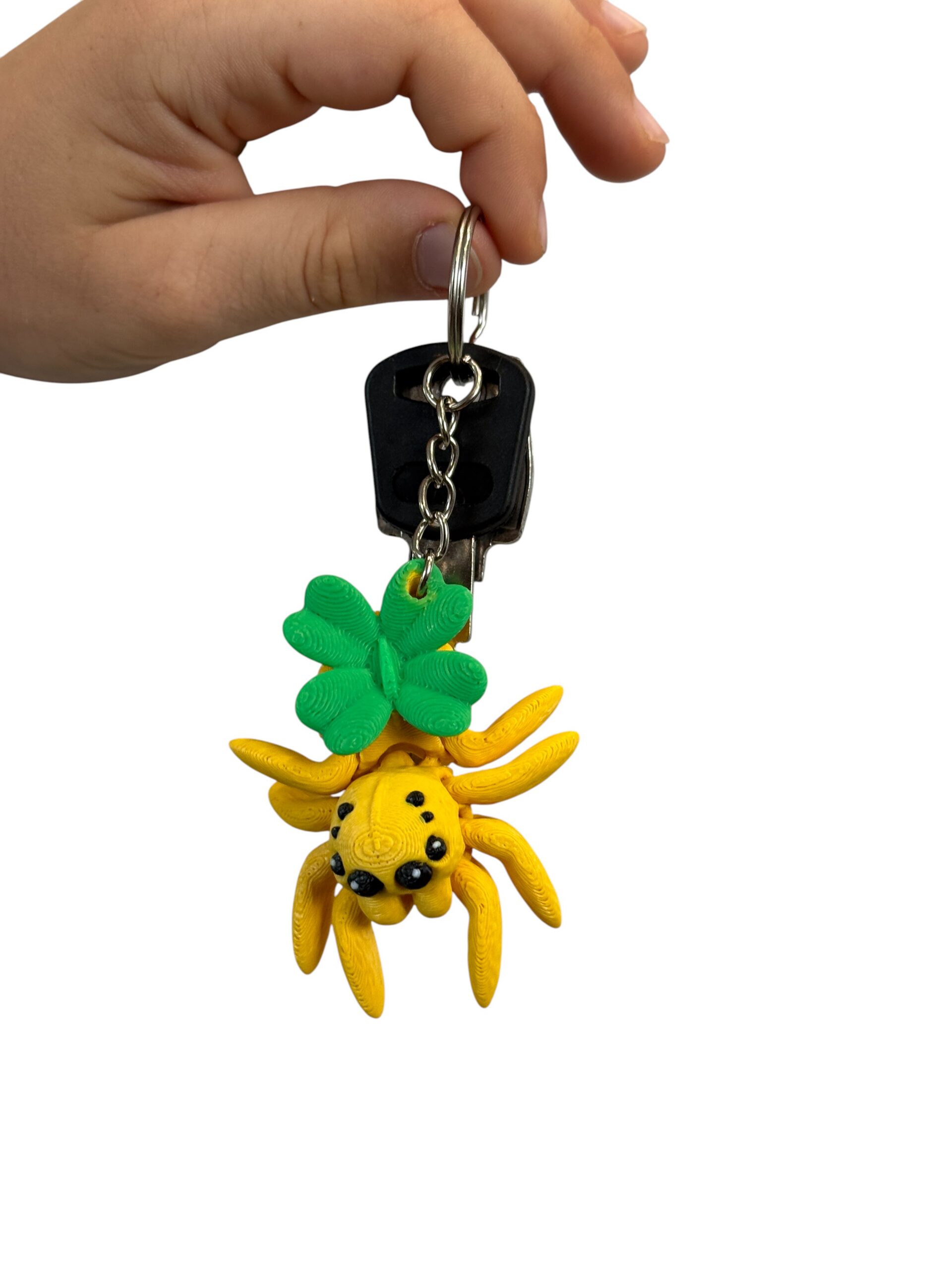 Przegubowy Pajączek Skakun z koniczynką 3D – mini figurka i brelok szczęścia! - obrazek 16