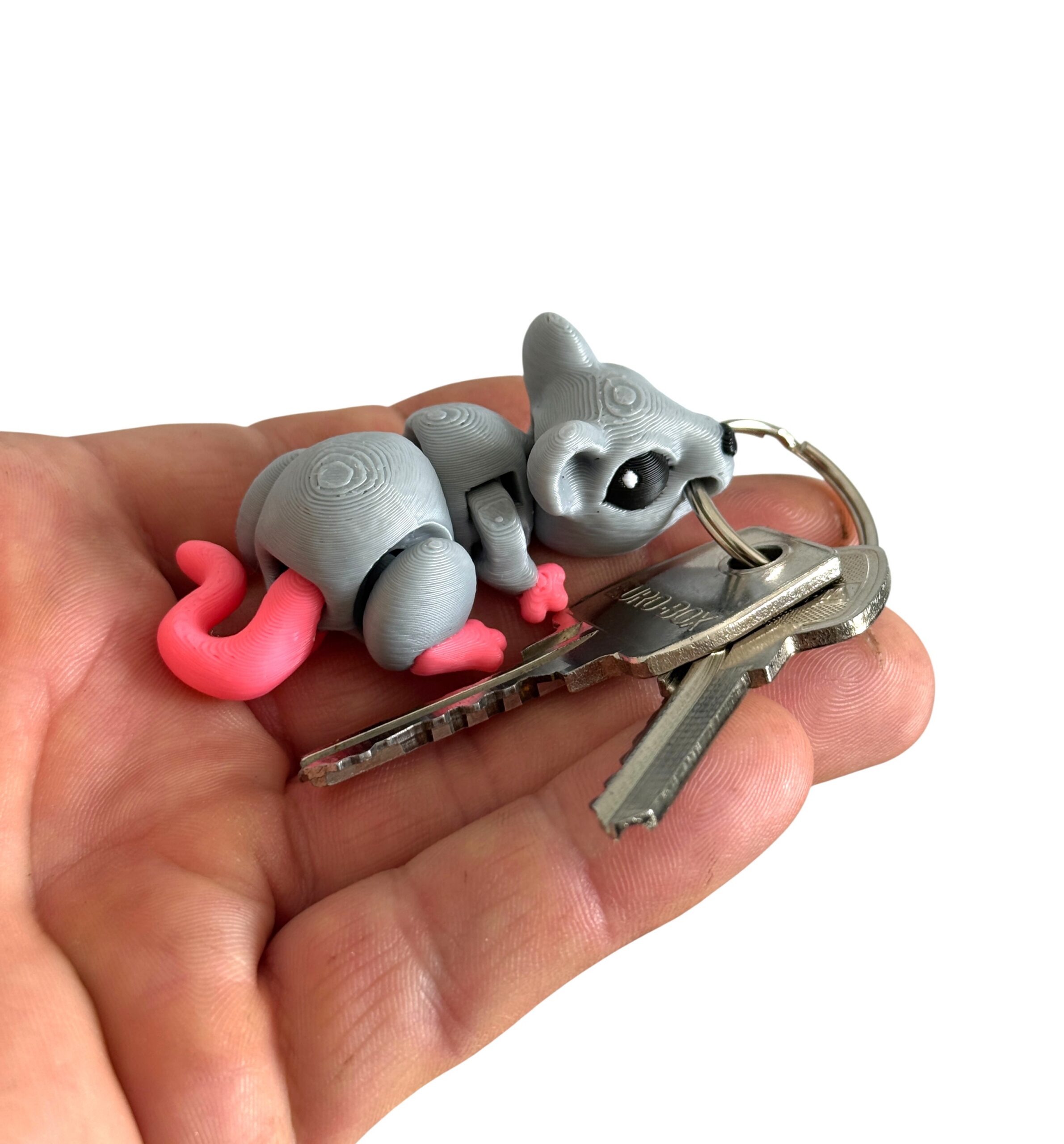 Myszka, mysz 3D przegubowa, brelok – mała kieszonkowa figurka, zabawka - obrazek 4