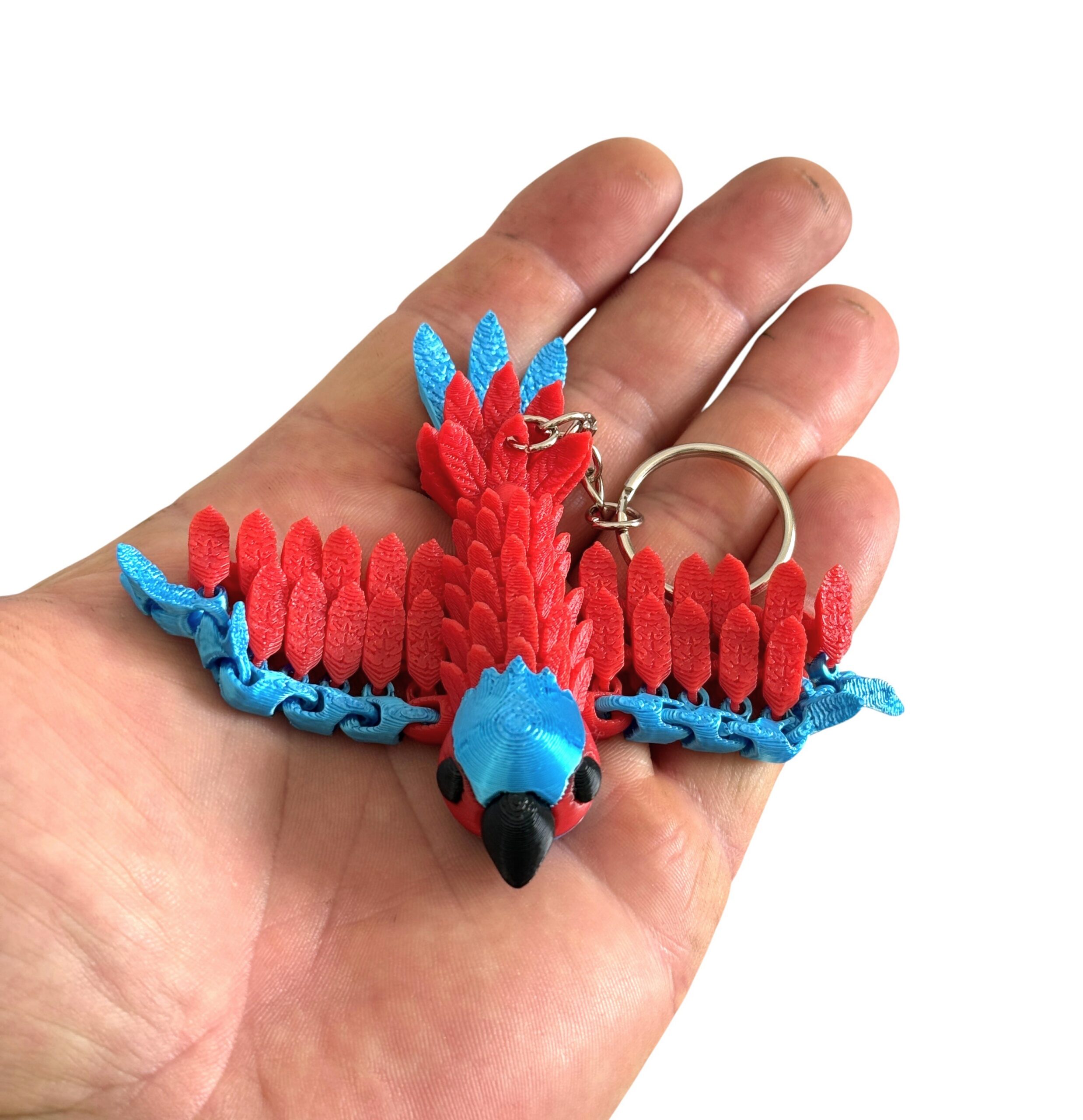 Papuga Ara 3D – przegubowy brelok, ruchoma figurka, zabawka - obrazek 14