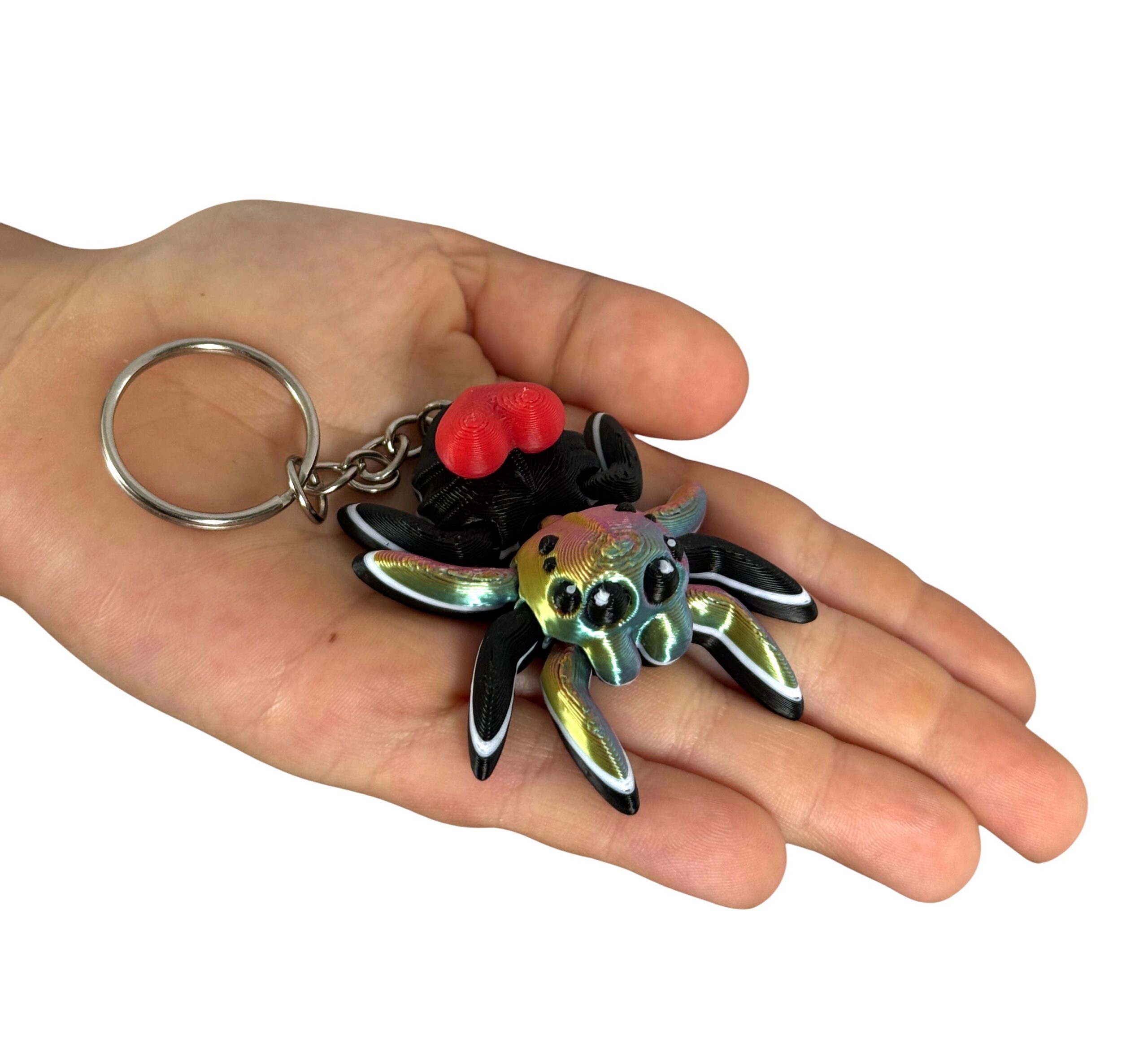 Pajączek Skakun z sercem – Przegubowa ruchoma mini figurka i brelok!