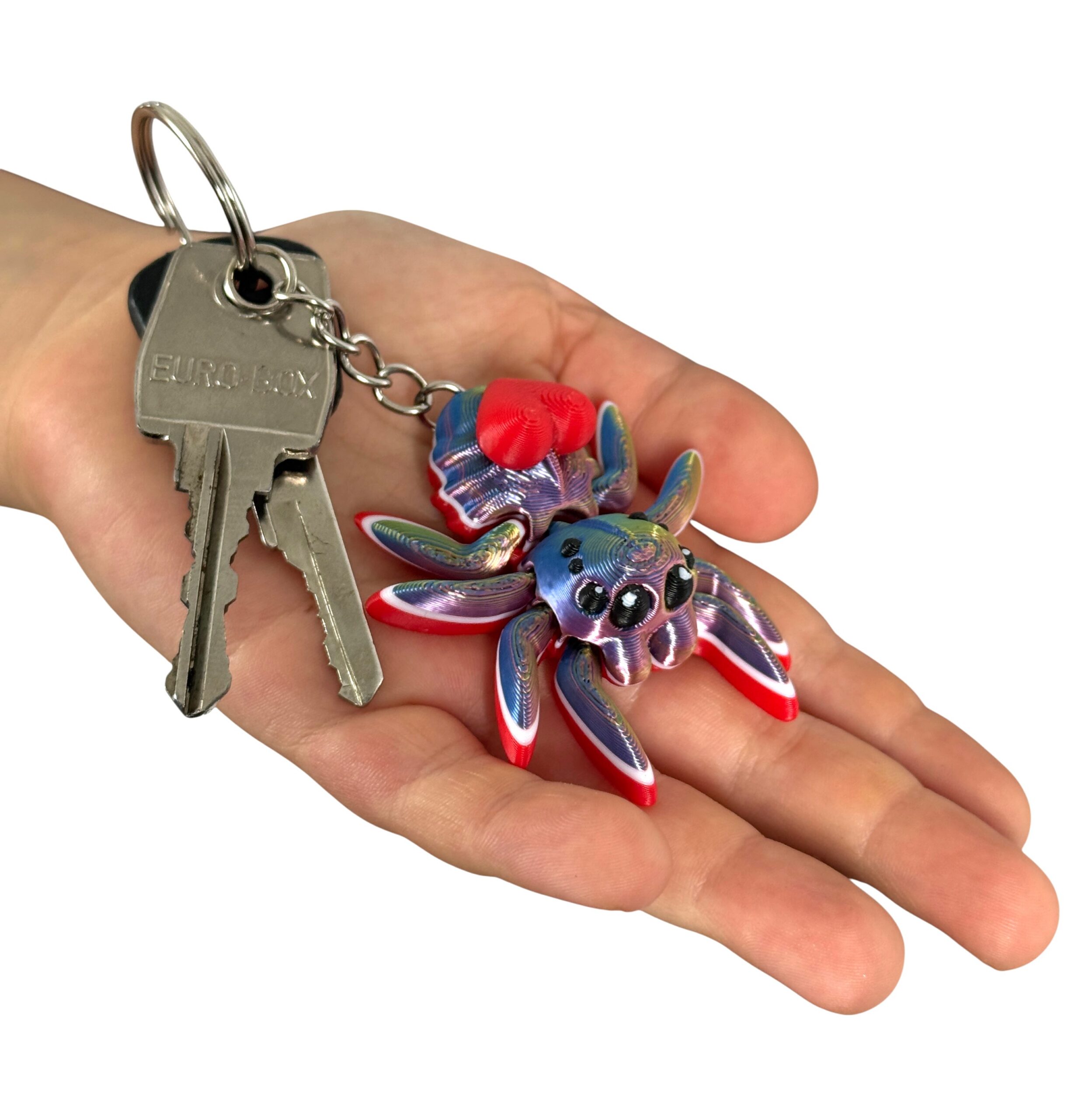 Pajączek Skakun z sercem – Przegubowa ruchoma mini figurka i brelok!