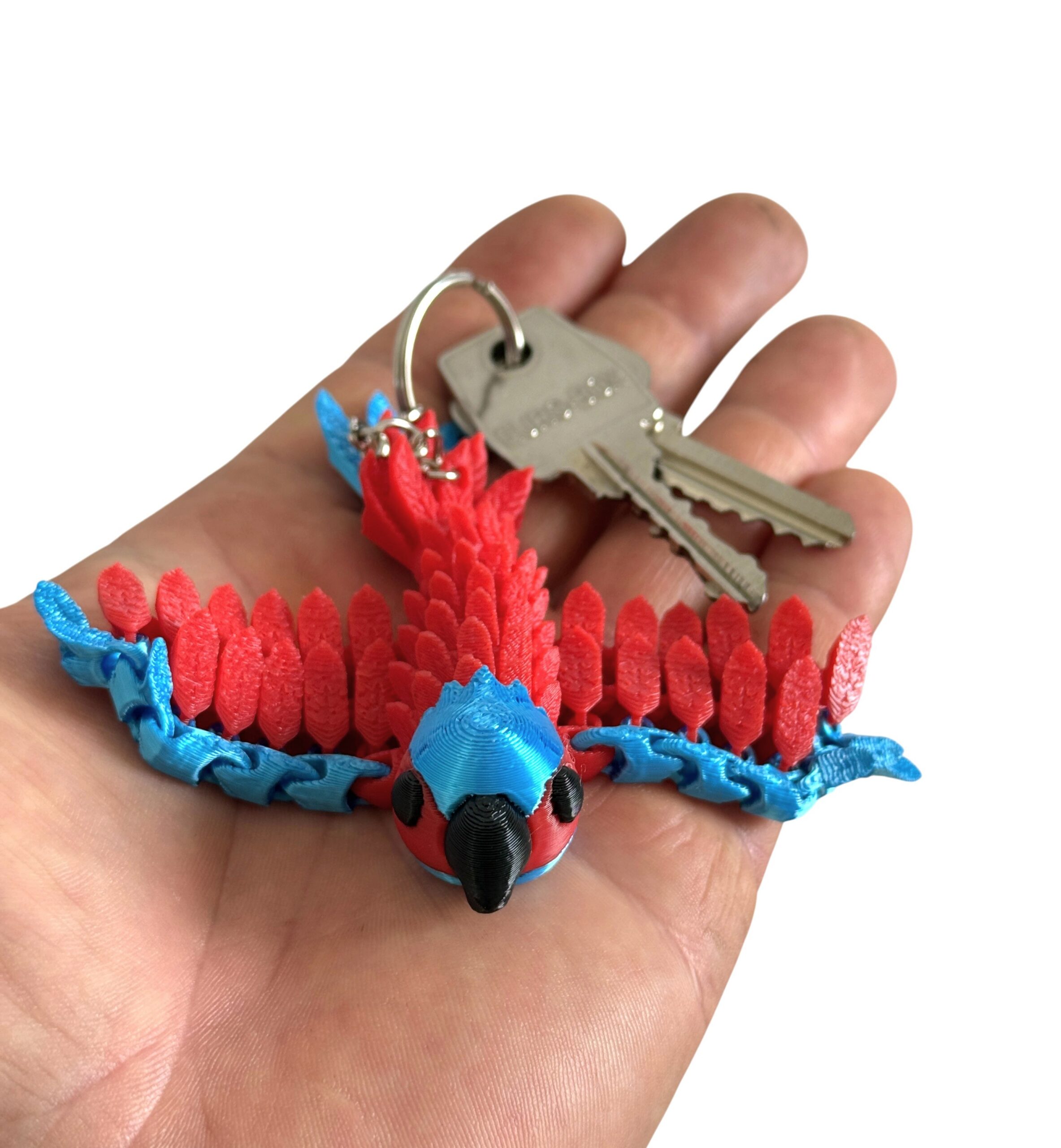 Papuga Ara 3D – przegubowy brelok, ruchoma figurka, zabawka - obrazek 15