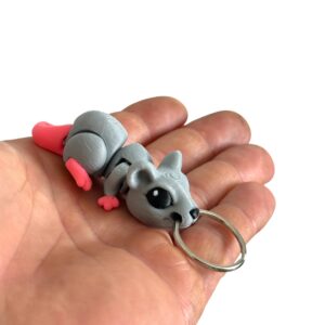 Myszka, mysz 3D przegubowa, brelok – mała kieszonkowa figurka, zabawka