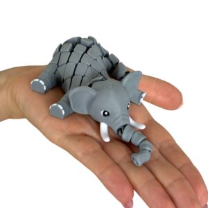 Słoń z kłami – elastyczna zabawka, antystresowy gadżet, ruchoma-segmentowa figurka