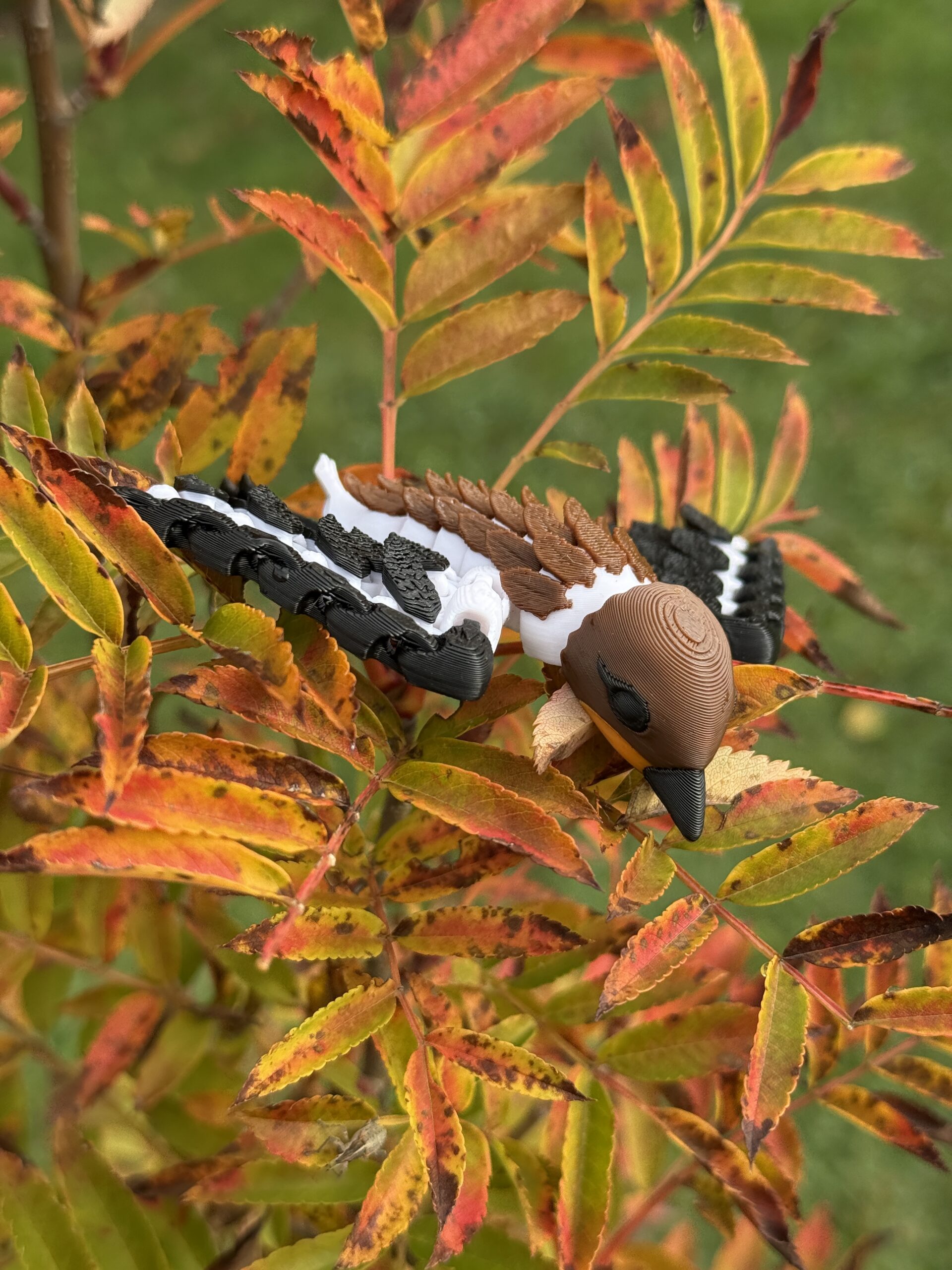 Wróbel Przegubowy 3D – realistyczny brelok i mini figurka, zabawka, ozdoba - obrazek 10