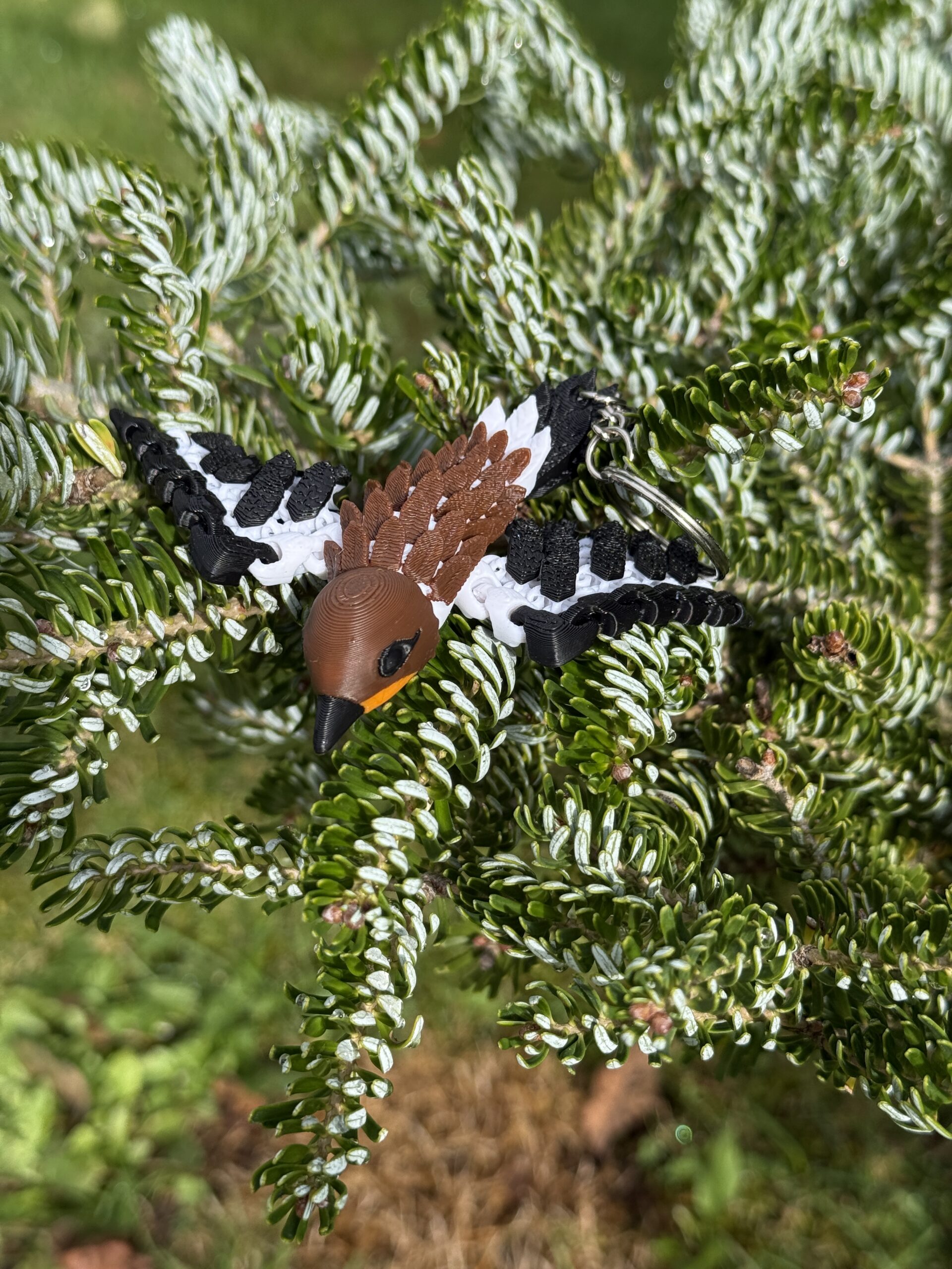 Wróbel Przegubowy 3D – realistyczny brelok i mini figurka, zabawka, ozdoba - obrazek 11