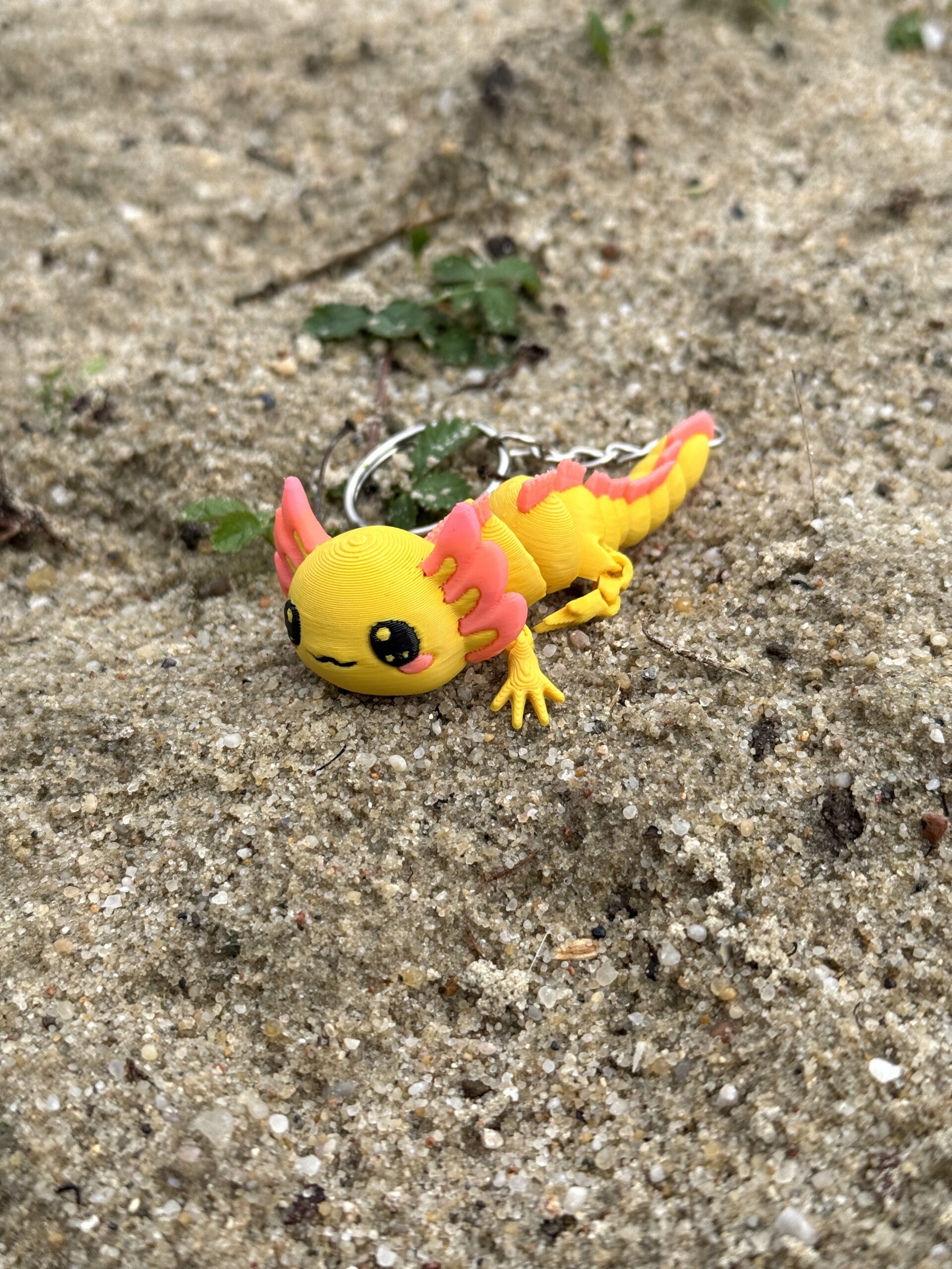 Magiczny Aksolotl 3D – przegubowy brelok i mini figurka, zabawka, gadżet - obrazek 3