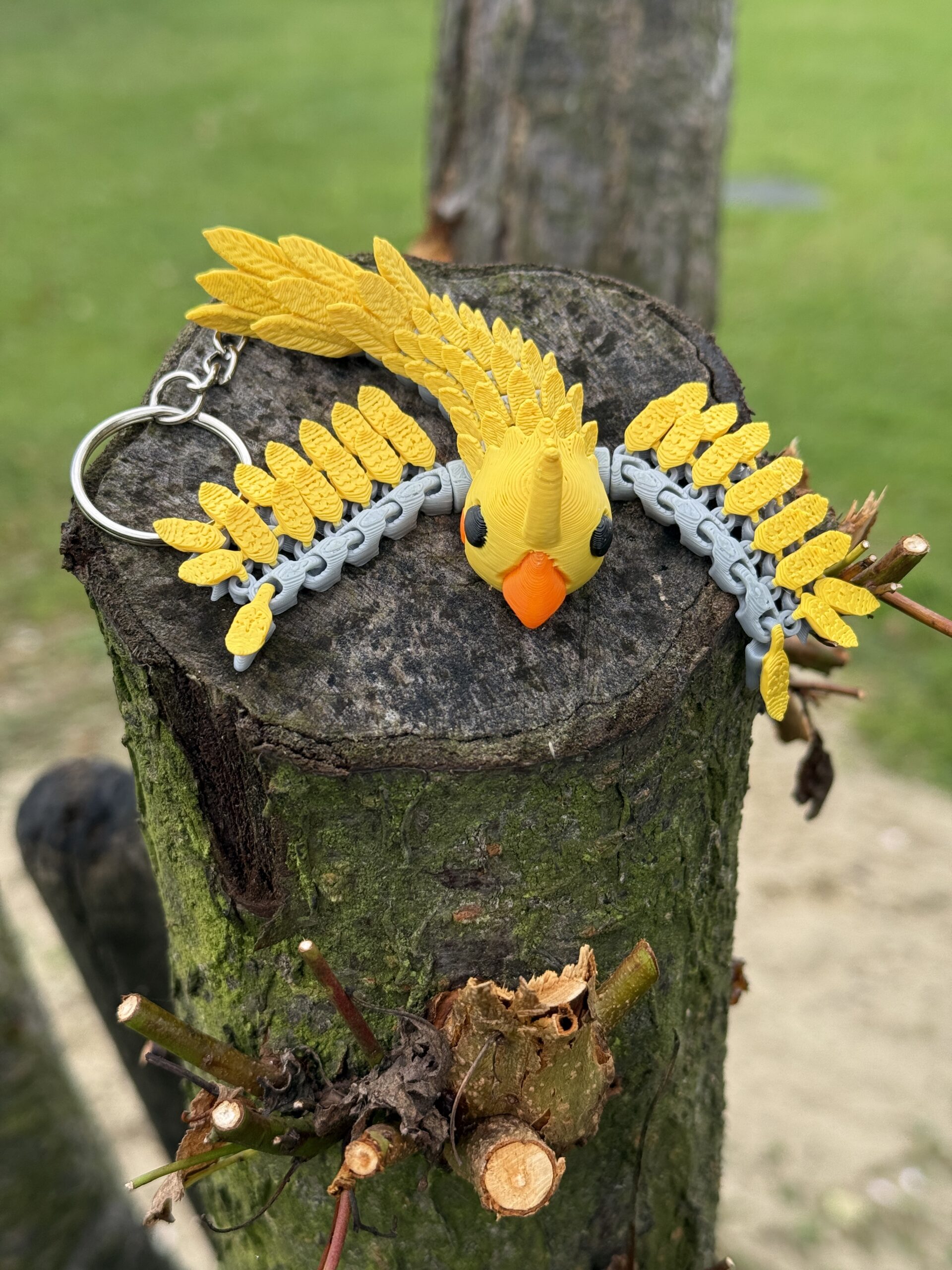 Papuga Nimfa 3D – przegubowy brelok i mini figurka, zabawka, ozdoba - obrazek 3