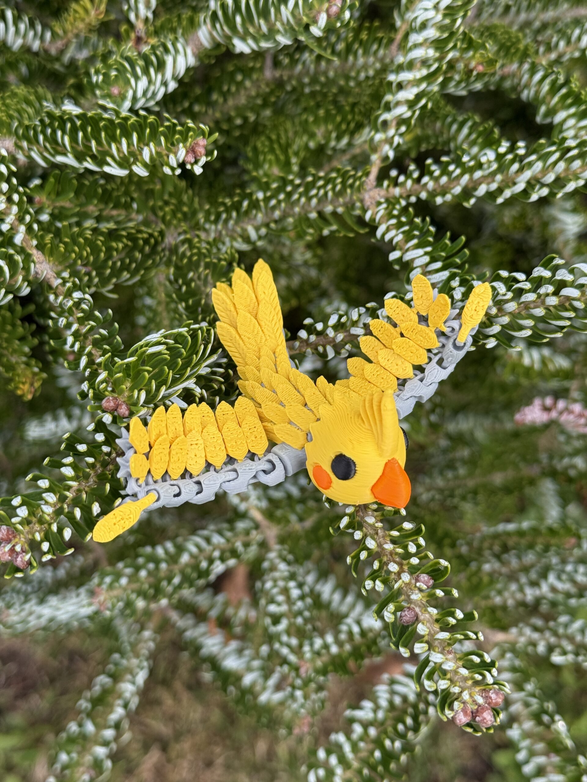 Papuga Nimfa 3D – przegubowy brelok i mini figurka, zabawka, ozdoba - obrazek 4