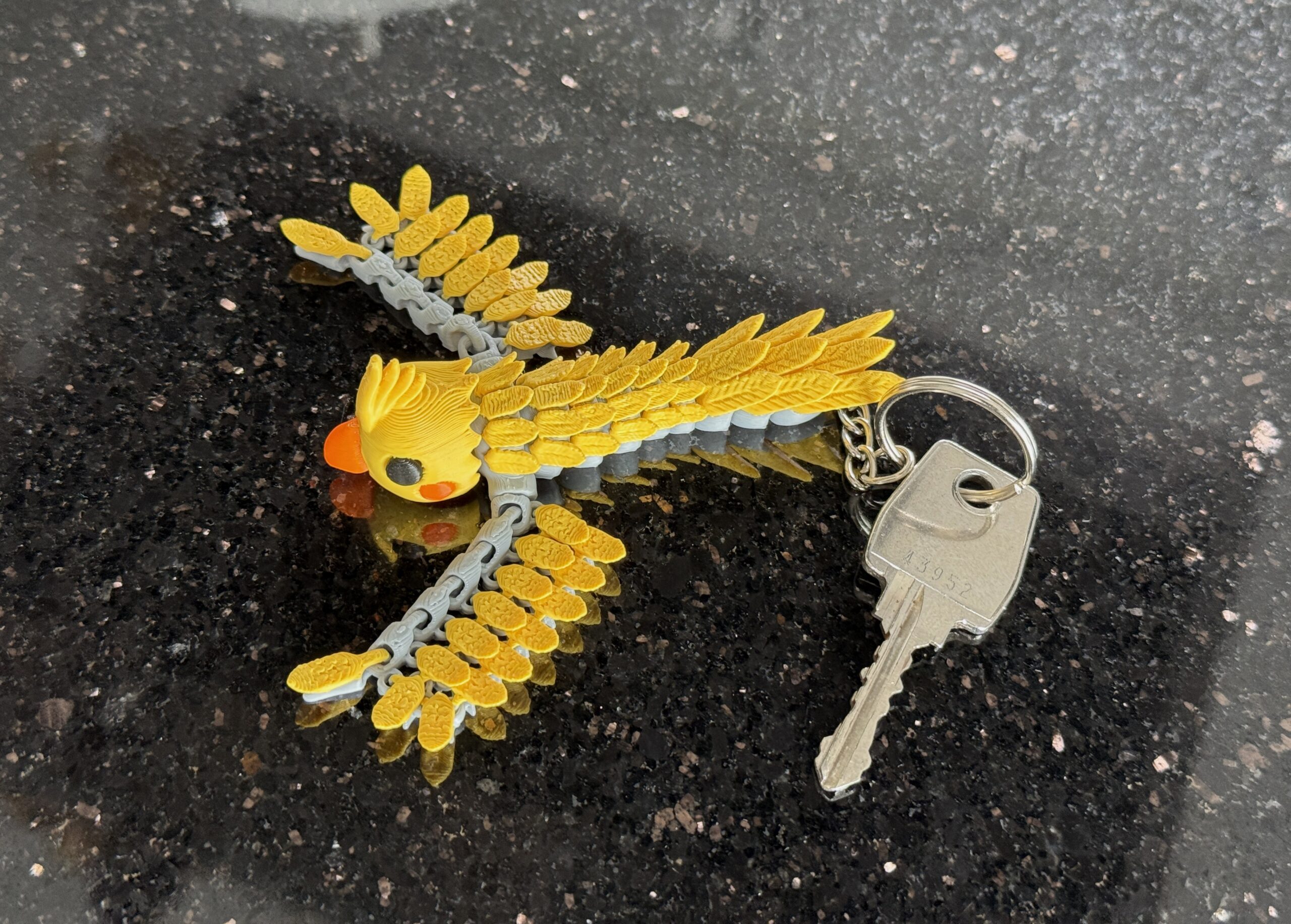 Papuga Nimfa 3D – przegubowy brelok i mini figurka, zabawka, ozdoba - obrazek 14