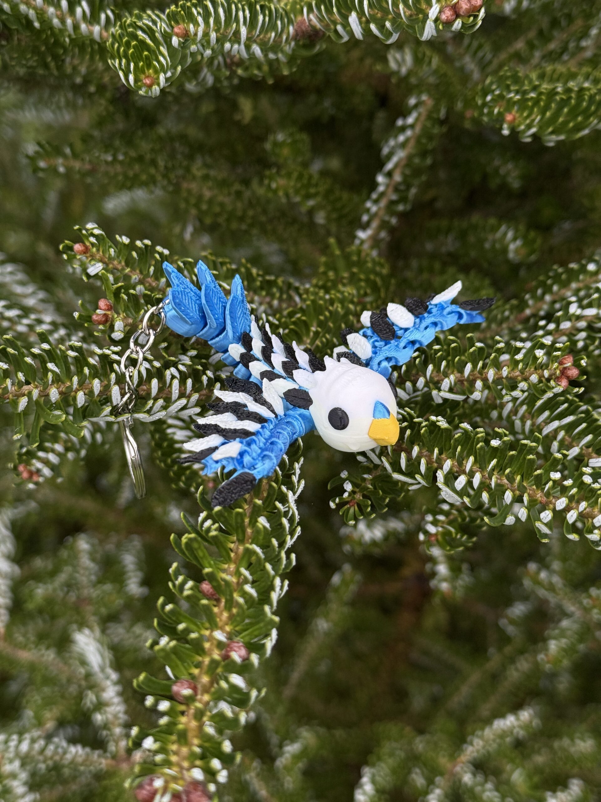 Papużka, Papuga Falista 3D – przegubowy brelok i mini figurka, zabawka, ozdoba - obrazek 6