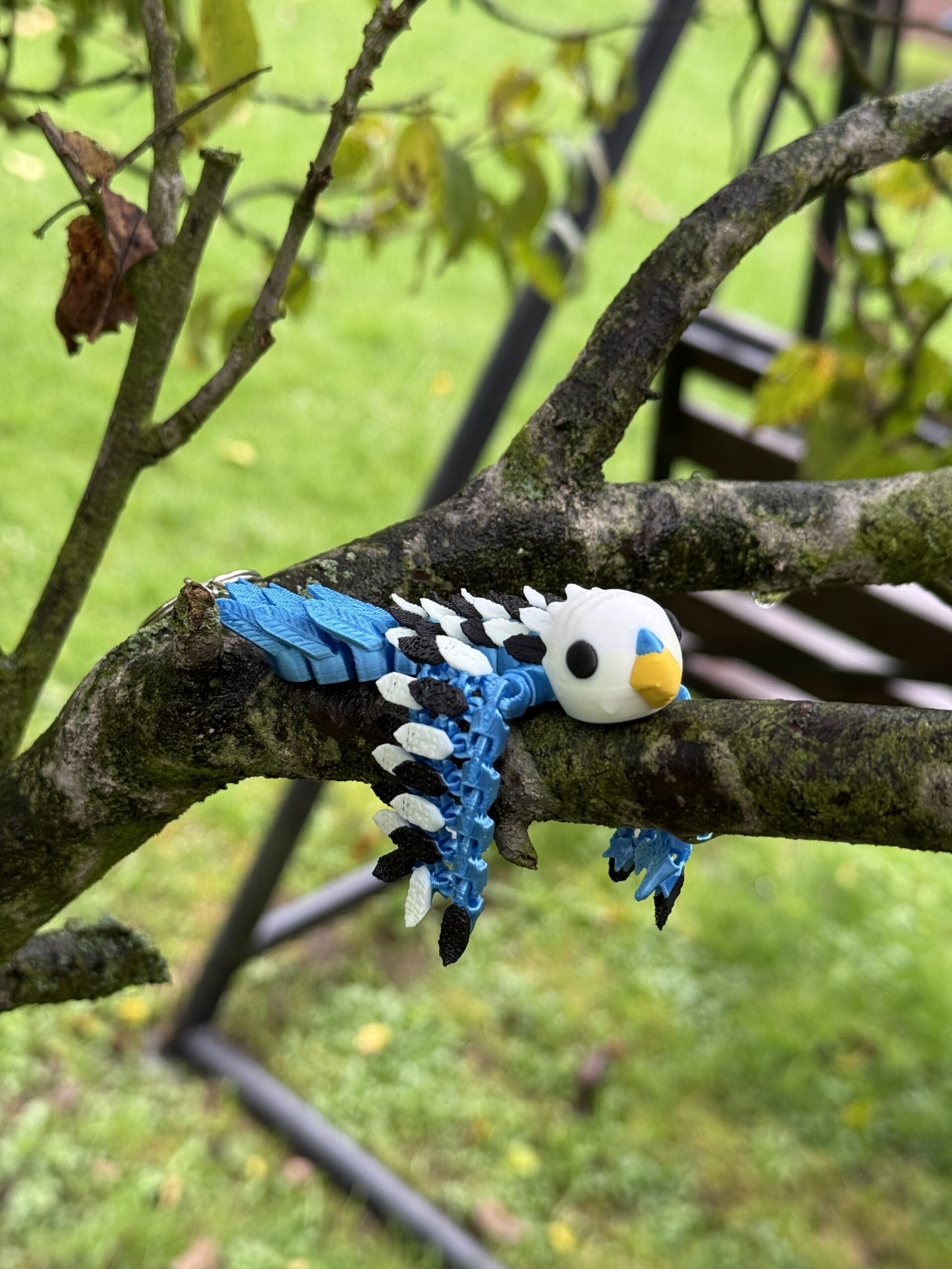 Papużka, Papuga Falista 3D – przegubowy brelok i mini figurka, zabawka, ozdoba - obrazek 7