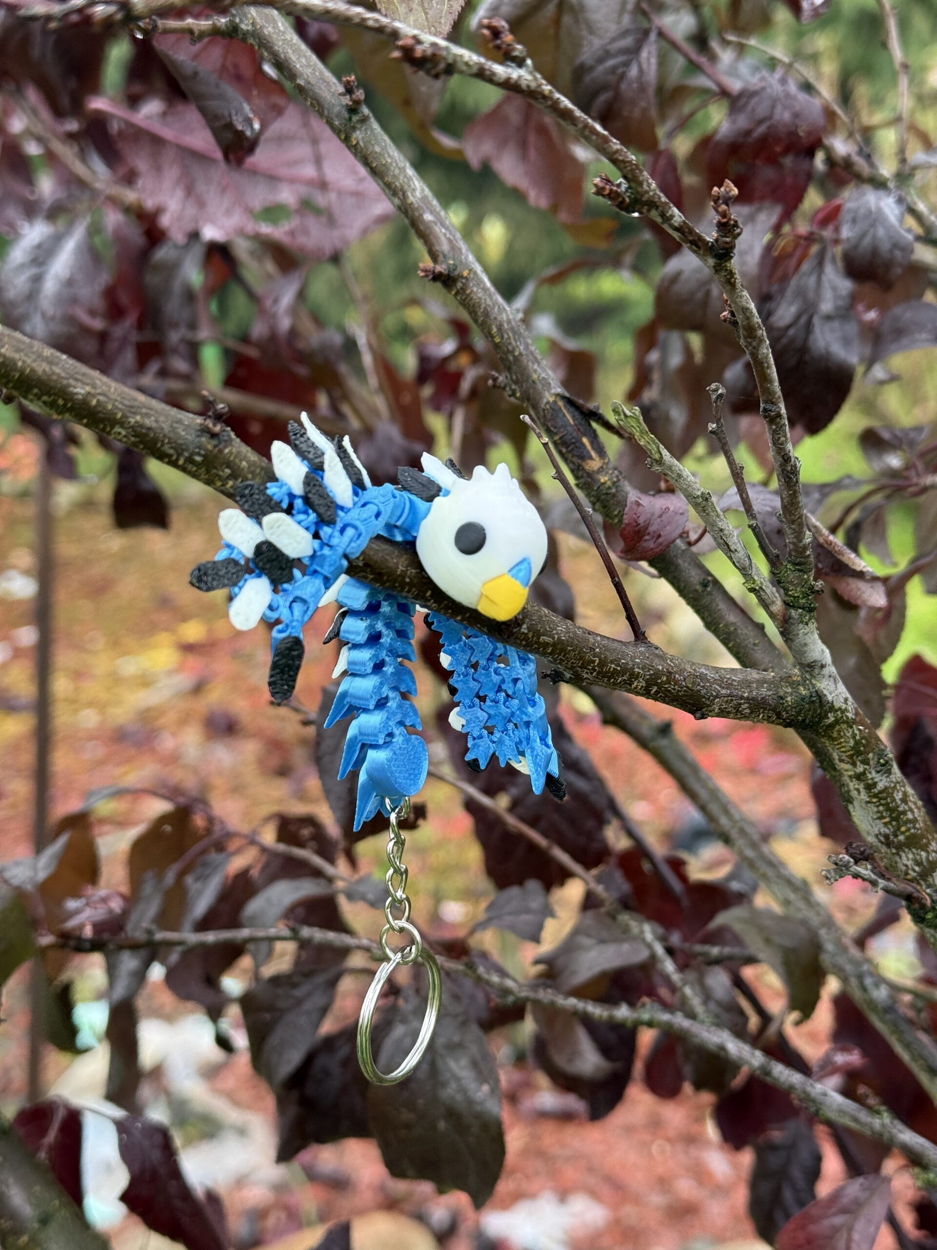 Papużka, Papuga Falista 3D – przegubowy brelok i mini figurka, zabawka, ozdoba - obrazek 9