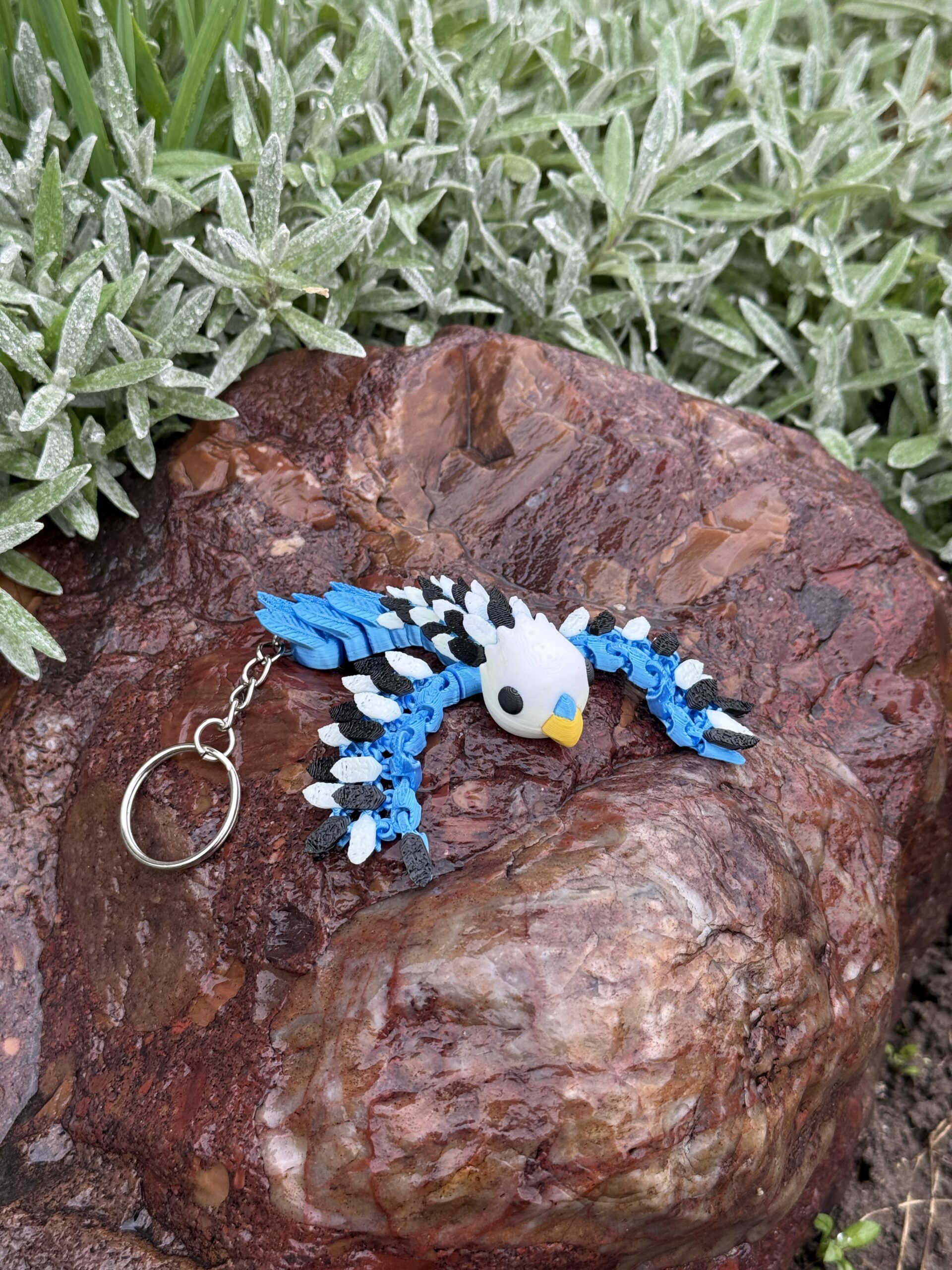 Papużka, Papuga Falista 3D – przegubowy brelok i mini figurka, zabawka, ozdoba - obrazek 10